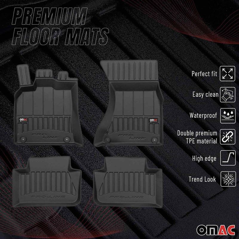 OMAC Tapis de sol en caoutchouc pour Porsche Macan 95B 2014-2023 Noir Premium