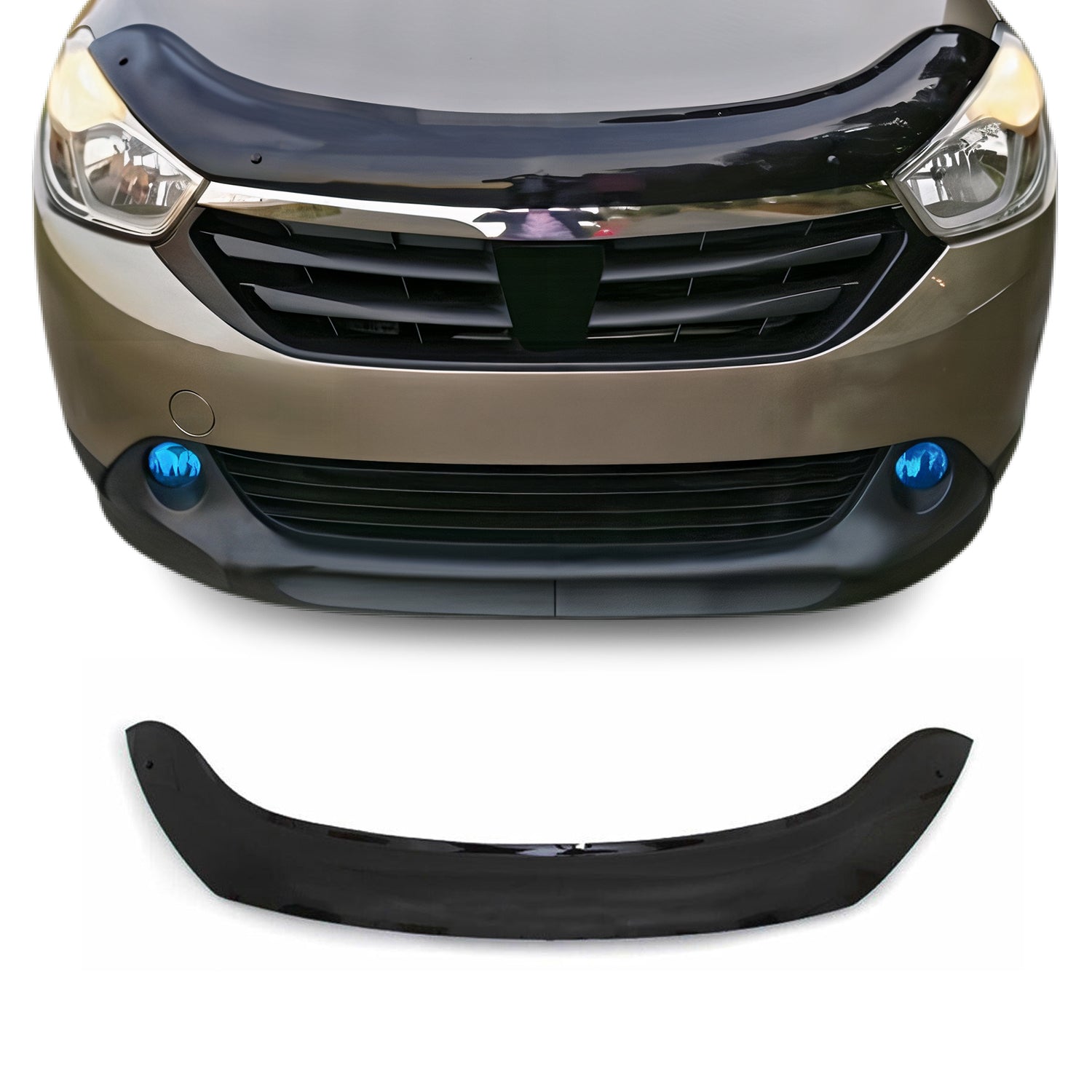Deflecteurs d'air capot de voiture pour Dacia Lodgy 2012-2021 Acrylique Noir