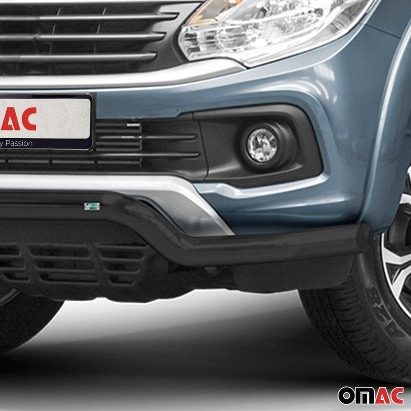 Pare-Buffle Avant Pour Fiat Fullback 2016-2019 Noir en Acier Inoxydable