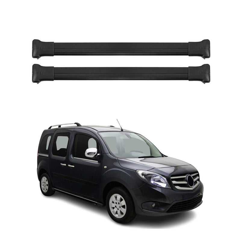 Barres De Toit Transversales pour Mercedes Citan 2012-2021 Alu Noir 2x