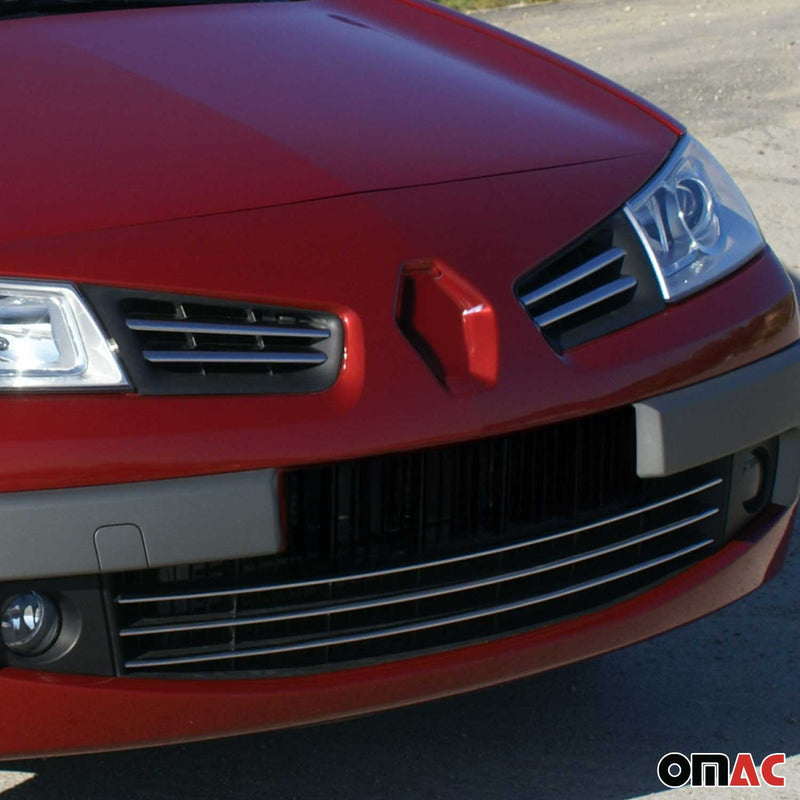 Grille de Calendre pour Renault Megane 2006-2010 4 PCS Acier Inox Chromé