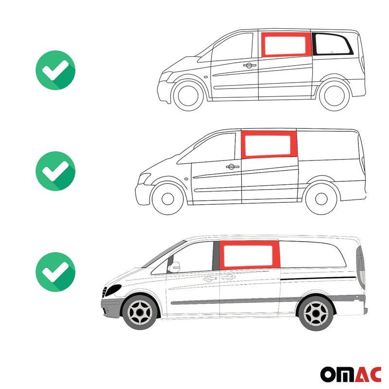 Fixe Vitre de Porte pour Mercedes Vito W639 2003-2014 L1 L2 L3 Avant Gauche