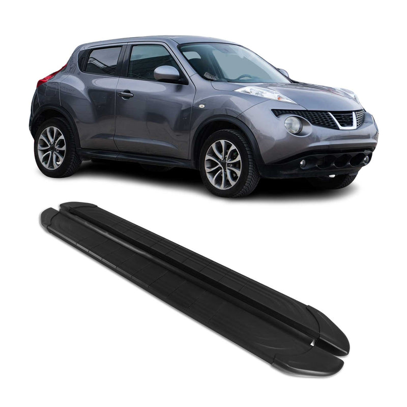 Marchepieds Latéraux pédale pour Nissan Juke 2010-2019 2Pcs Aluminium Noir