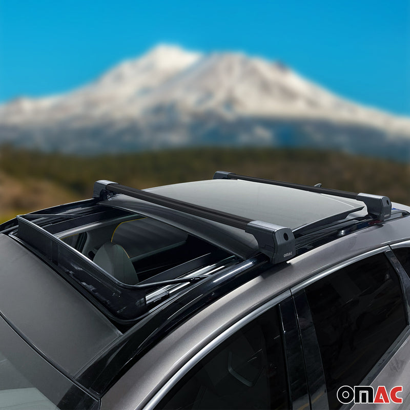 Barres De Toit Transversales pour Peugeot 3008 2017-2020 Aluminium Noir ABE