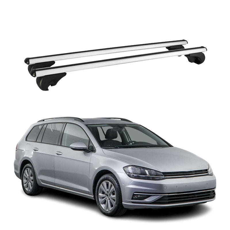 Barres de toit Transversales pour VW Golf Alltrack 2014-2019 Aluminium Argent