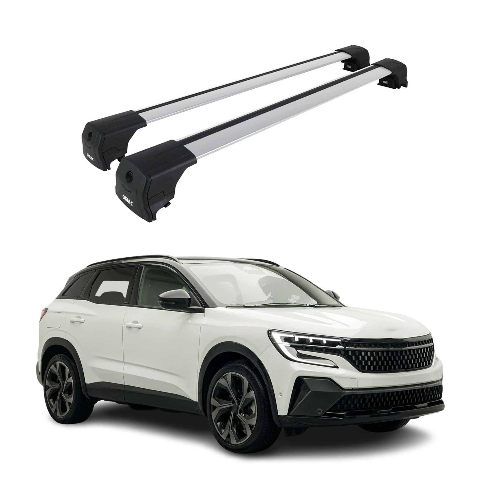Barres De Toit Transversales pour Renault Austral 2022-2026 Aluminium Gris 2Pcs