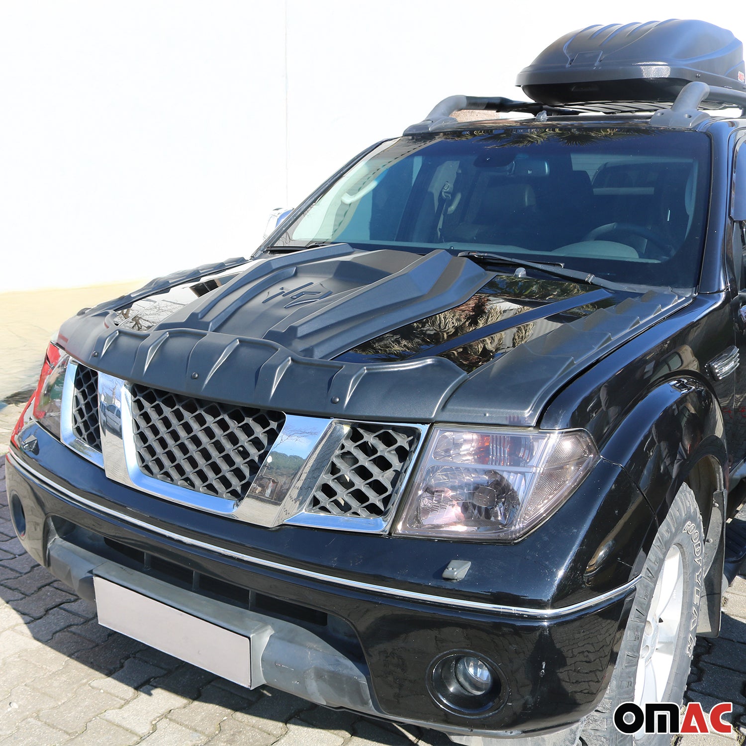 Deflecteurs d'air capot de voiture pour Nissan Navara PK 2006-2015 noir ABS 3x
