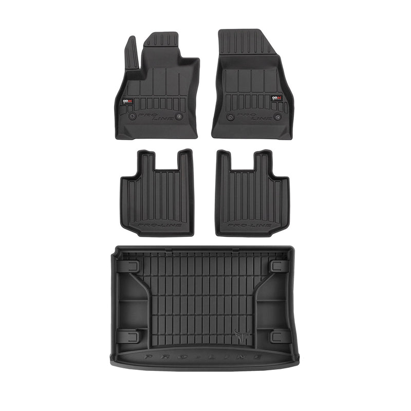 Kit Tapis de Sol et Coffre pour Fiat 500L 2012-2022 TPE Noir