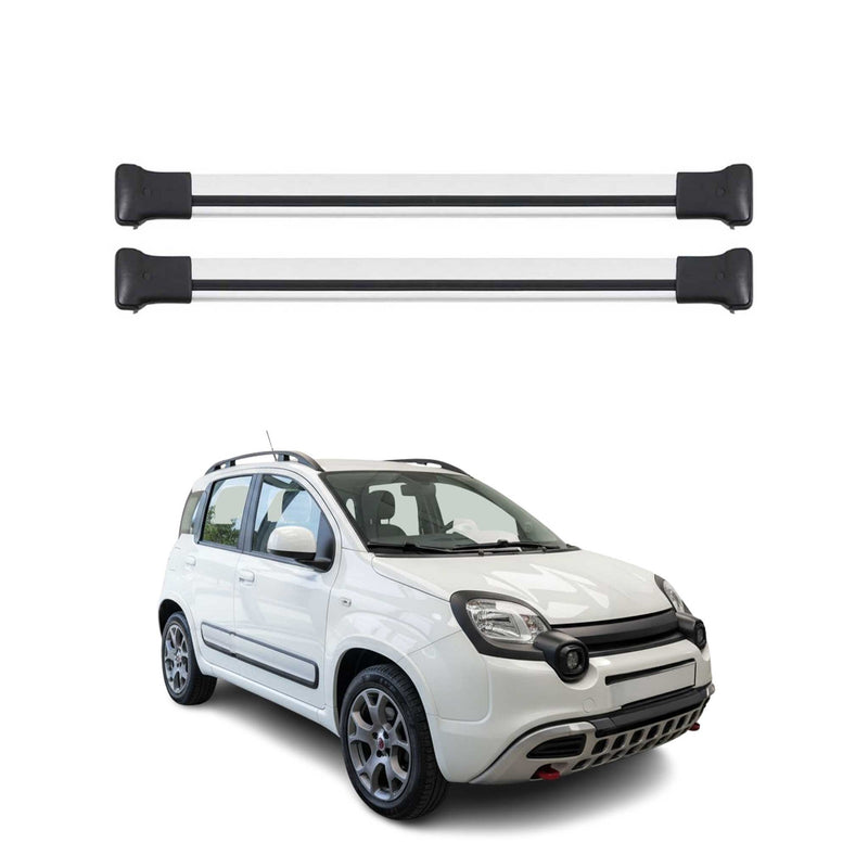 Barres de Toit transversales pour Fiat Panda Cross 2014-2025 Aluminium Argent 2x
