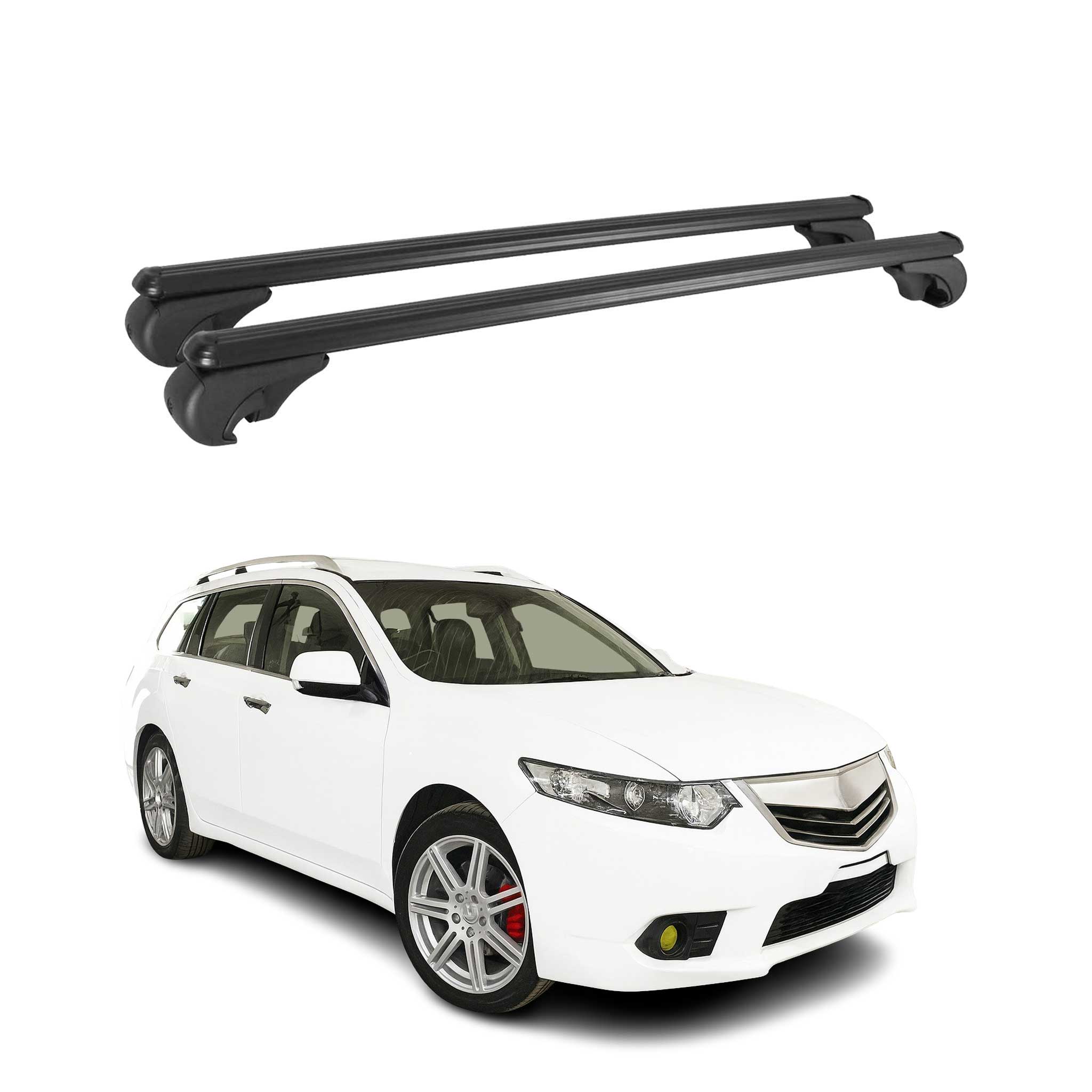 Barres de toit transversales pour Acura TSX Sportwagon 2010-2014 Aluminium Noir