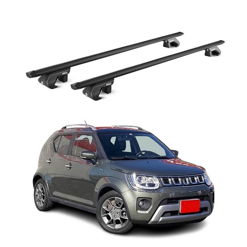 Barres de toit transversales pour Suzuki Ignis MF 2016-2025 Alu Noir 2x ABE
