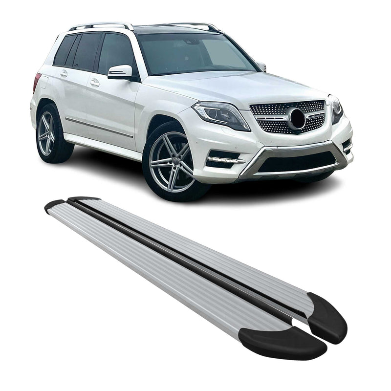 Marchepieds Latéraux pour Mercedes GLK X204 2008-2015 Aluminium Argent 2Pcs