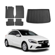 Kit Tapis de sol et coffre pour Mercedes Classe-A W176 2012-2018 TPE Noir
