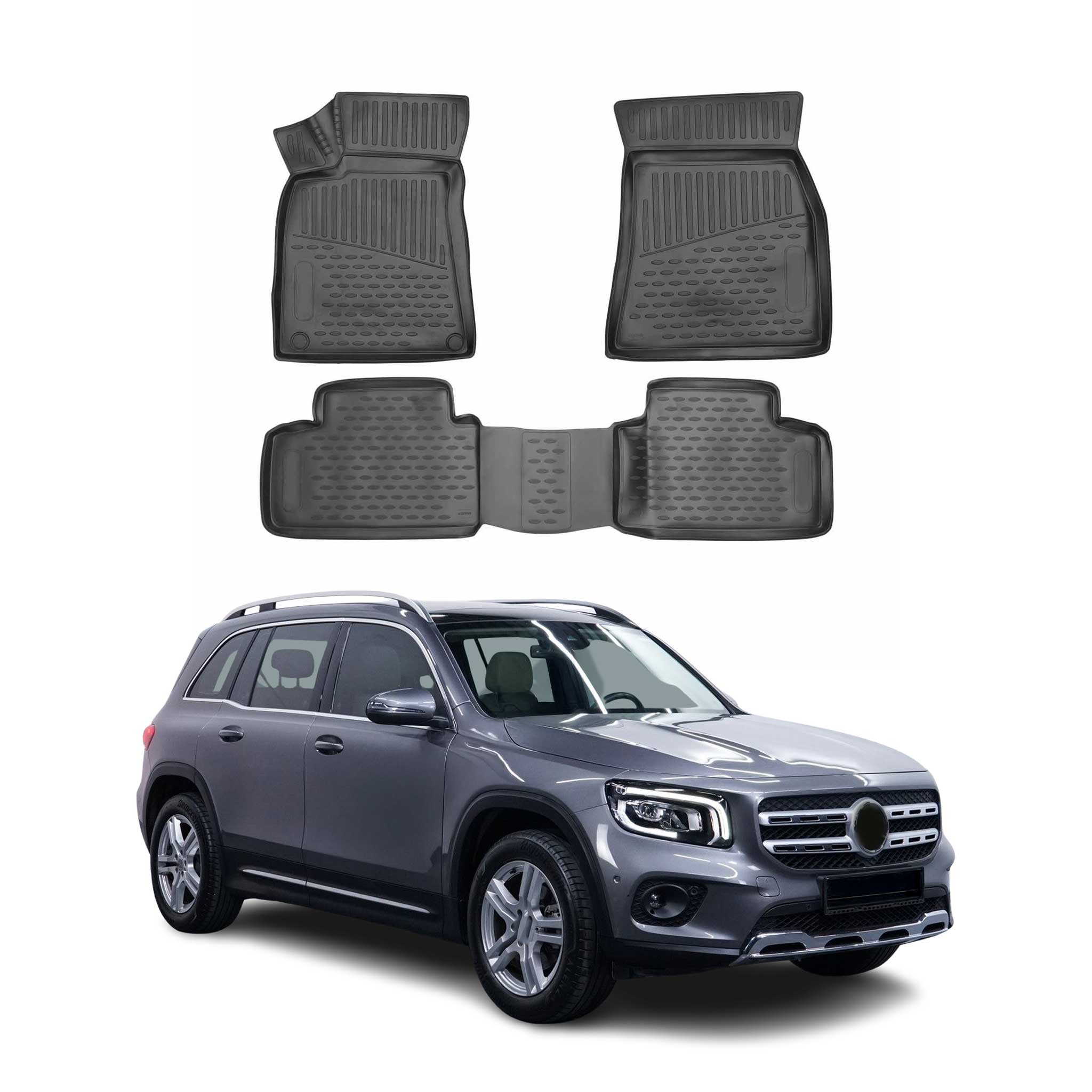 OMAC Tapis de sol pour Mercedes GLB X247 2019-2026 en caoutchouc Noir