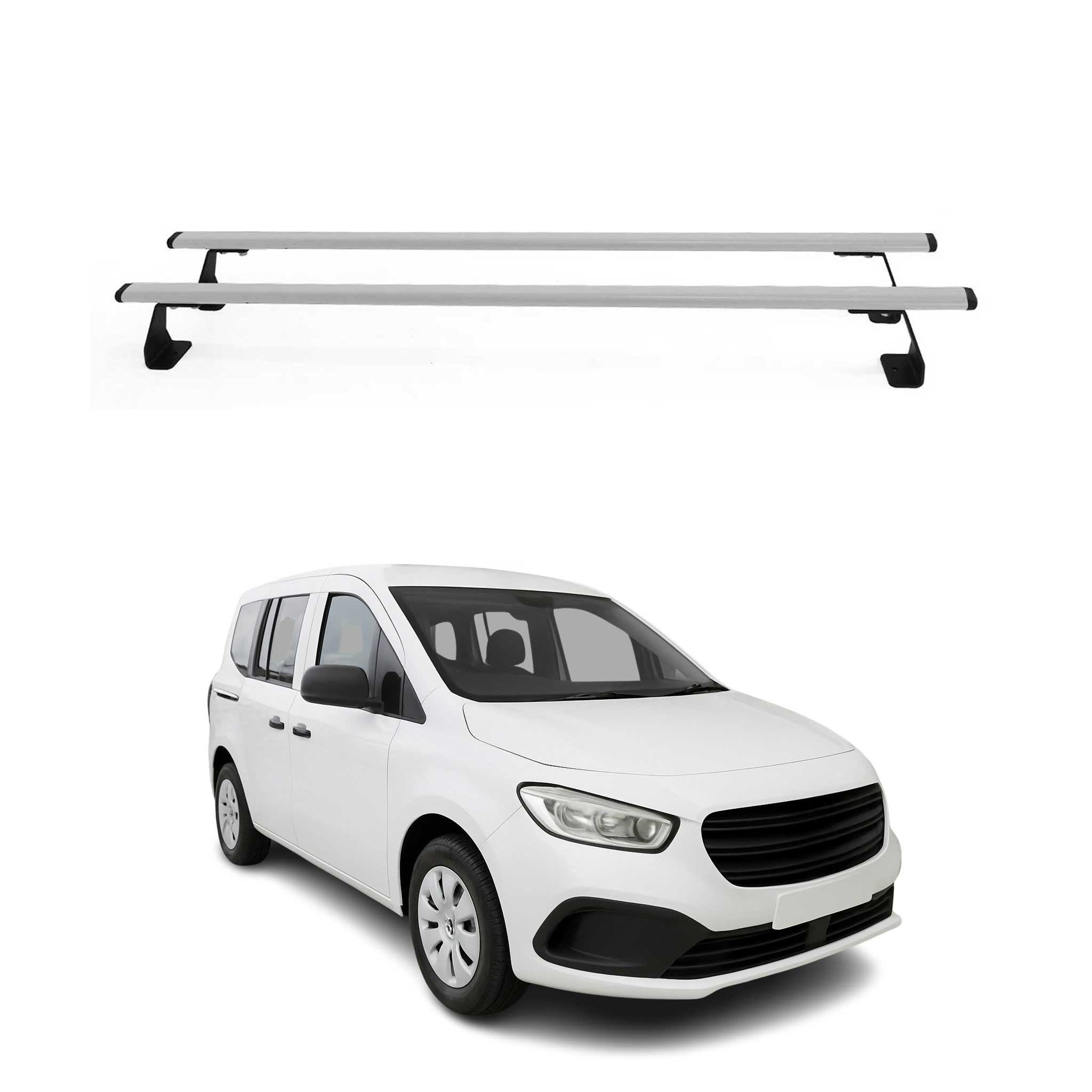 Barres de toit transversales pour Mercedes Citan 2021-2026 Acier Gris 2 pcs