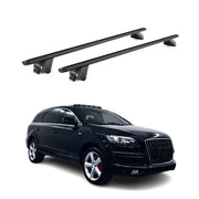 Barres de toit transversales pour Audi Q7 4L 2006-2015 Alu Noir 2 pièces ABE