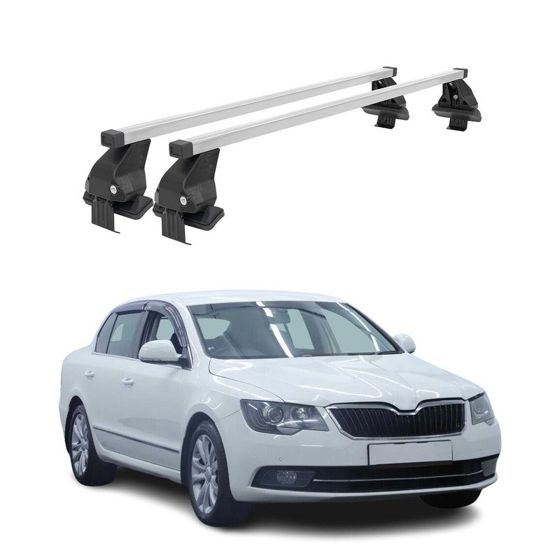 Barres de toit transversales pour Skoda Superb 2008-2013 Gris