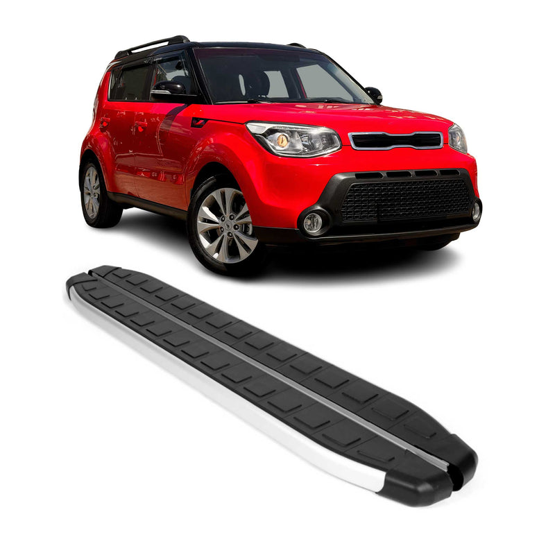 Marchepieds Latéraux pédale pour Kia Soul 2014-2019 Aluminium Noir Gris 2Pcs