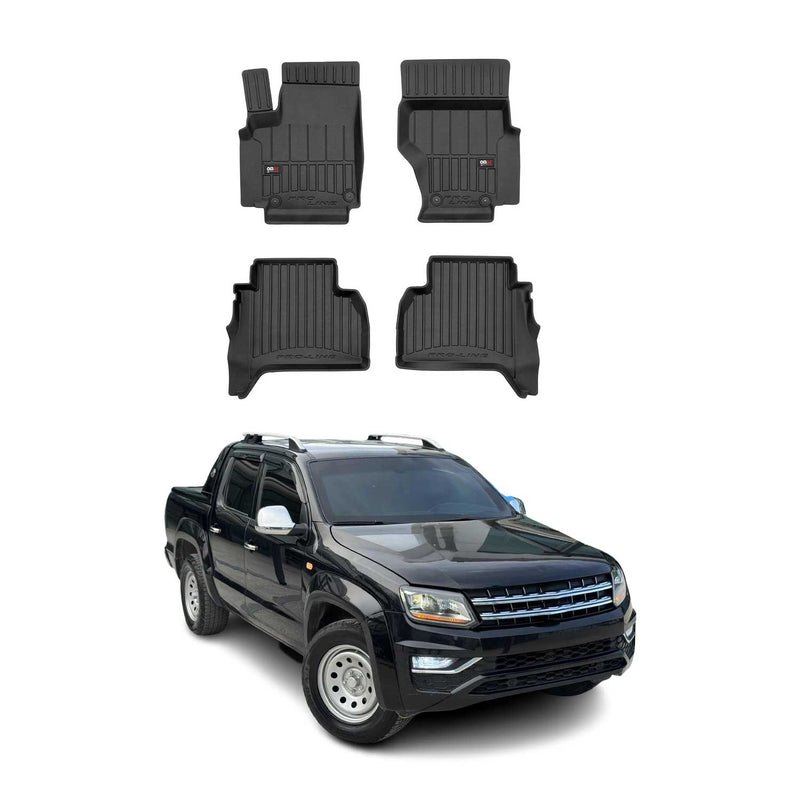 OMAC Tapis de sol en caoutchouc pour VW Amarok Double Cab 2011-2021 Noir Premium