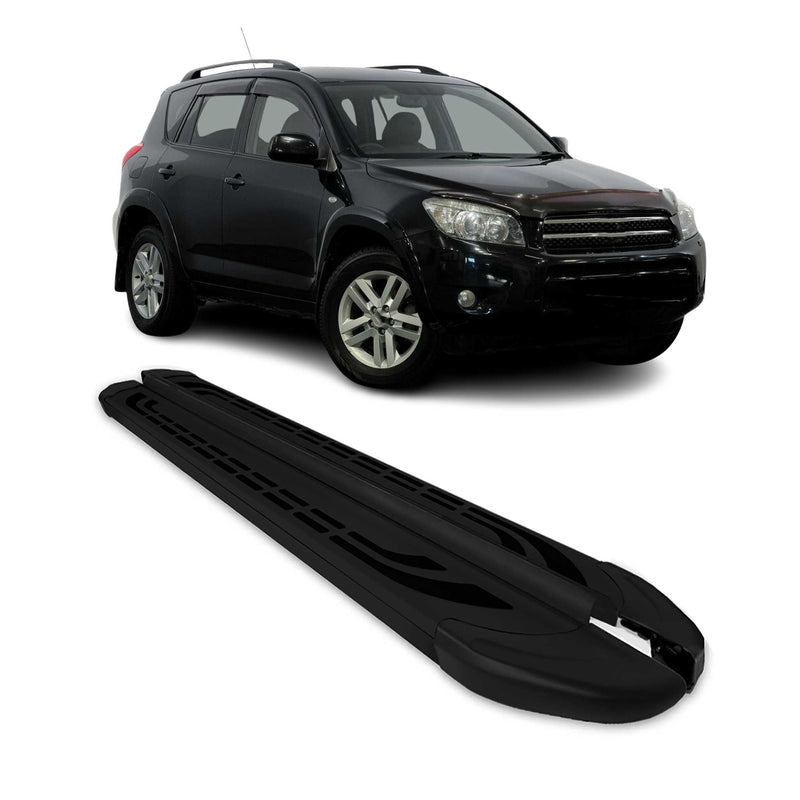 Marchepieds Latéraux pédale pour Toyota RAV4 2005-2012 Aluminium Noir 2Pcs