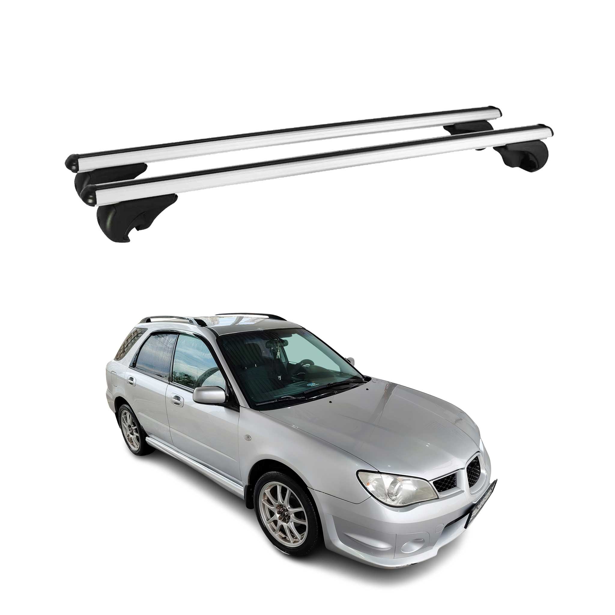 Barres de toit Transversales pour Subaru Impreza Break 2005-2010 Alu Argent