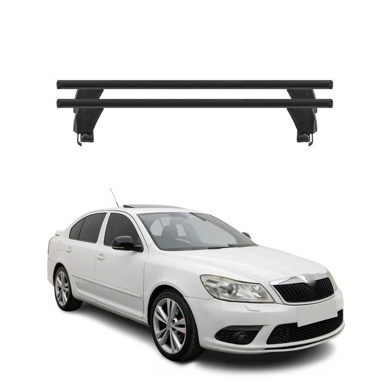 Barres de toit Transversales pour Skoda Octavia II 2008-2013 Noir 2x 5 portes