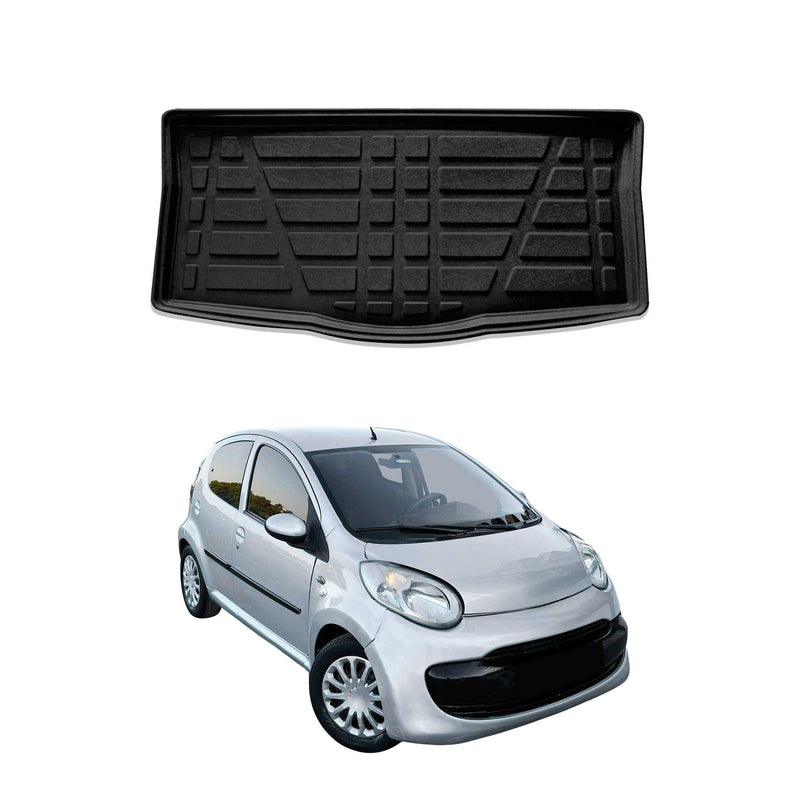 Tapis de Coffre pour Citroen C1 2005-2014 HB en TPE Noir