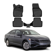 OMAC Tapis de sol pour VW Jetta A7 2018-2021 Pre-FL en caoutchouc Noir 4Pcs