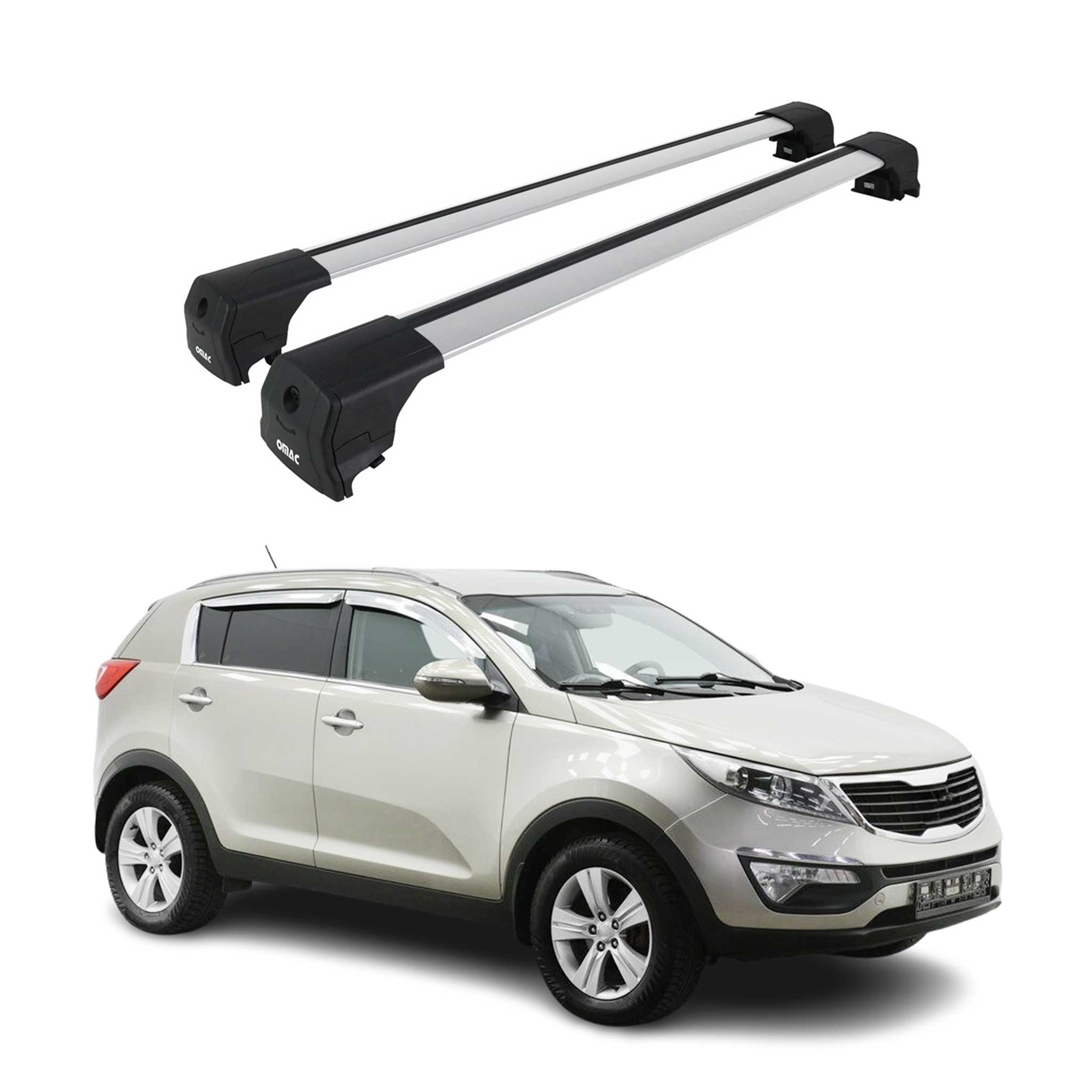 Barres De Toit Transversales pour Kia Sportage SL 2010-2015 Alu Gris ABE