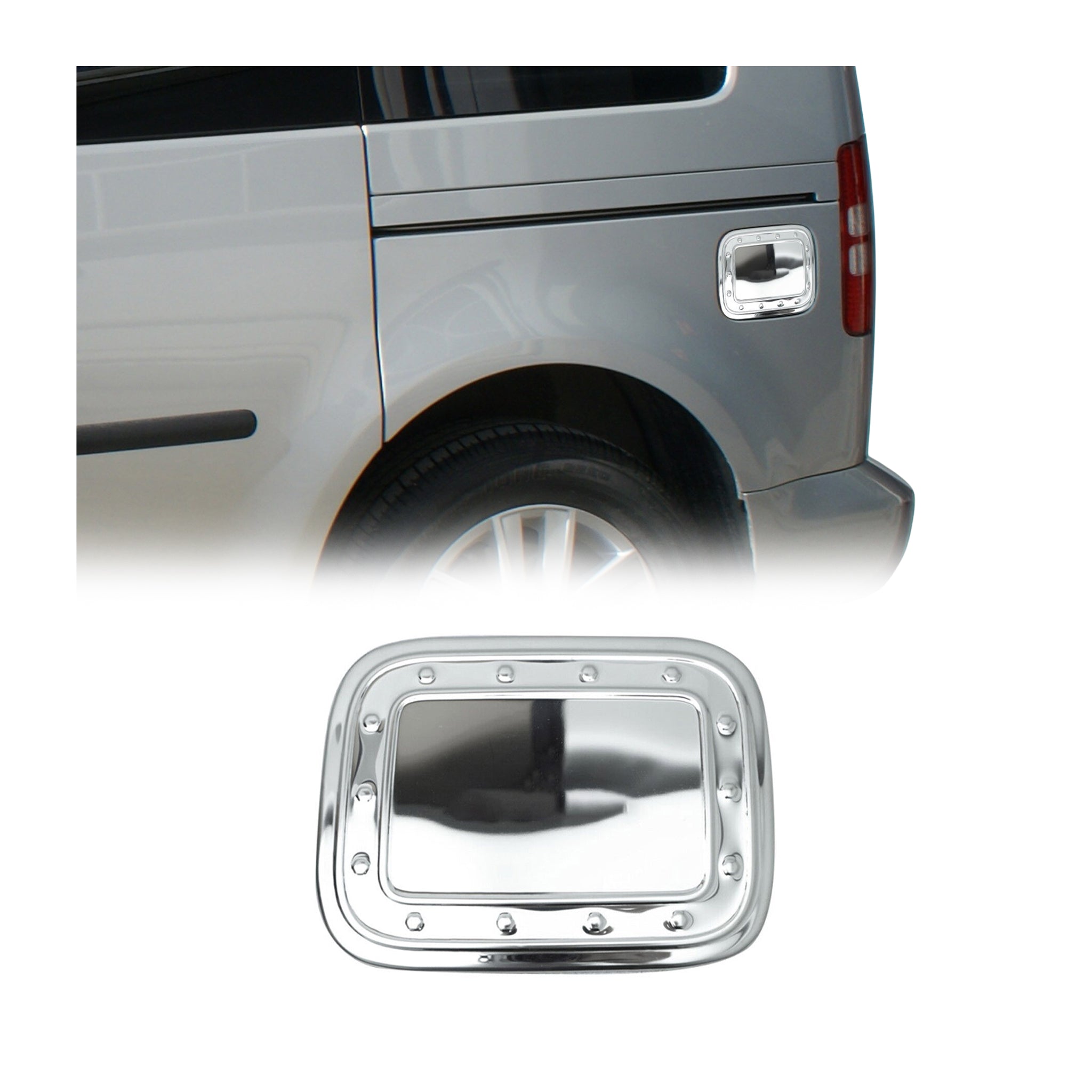 Bouchon de carburant pour VW Caddy 2003-2015 en acier inoxydable Chromé Argent