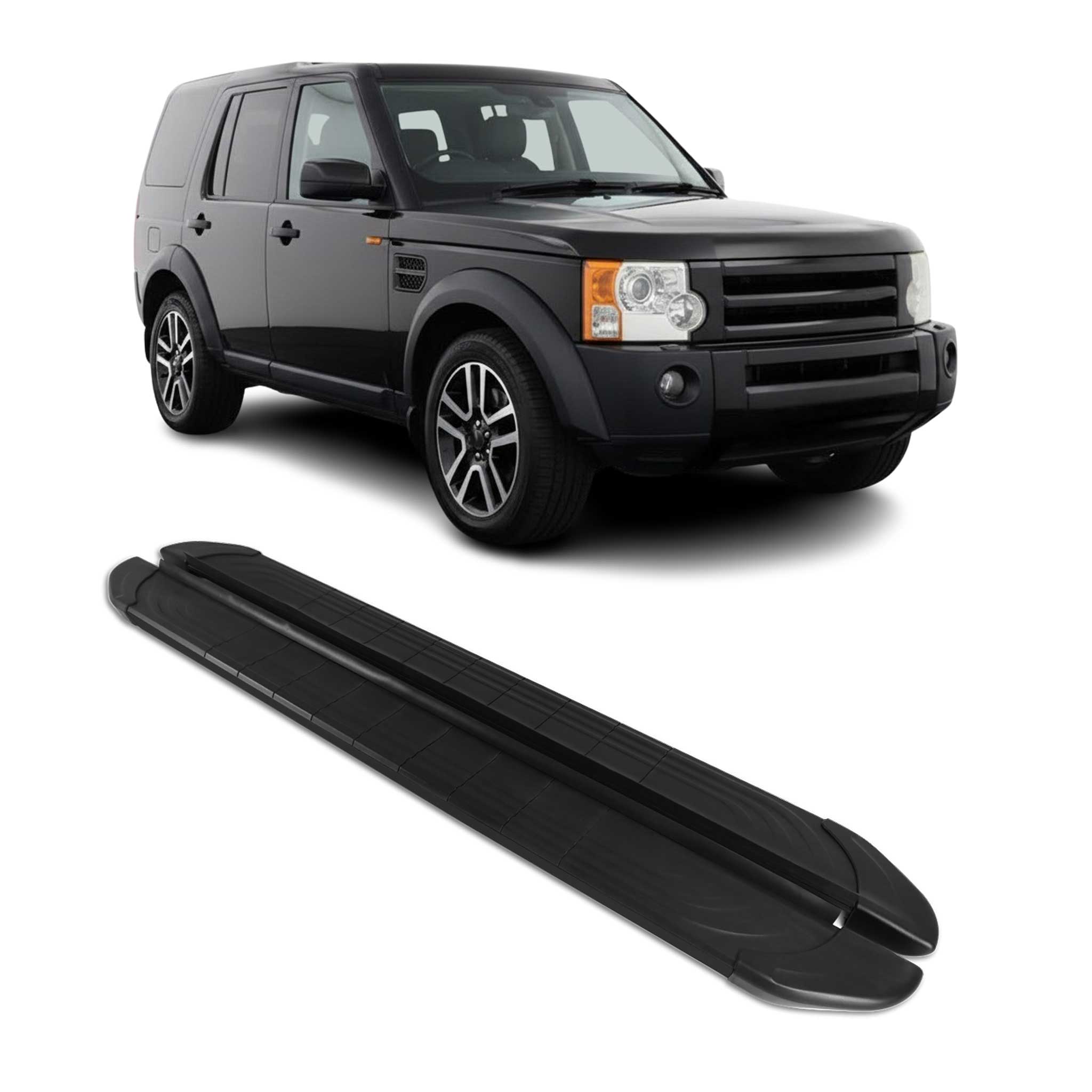Marchepieds Latéraux pour Land Rover Discovery III 2004-2009 2Pcs Alu Noir