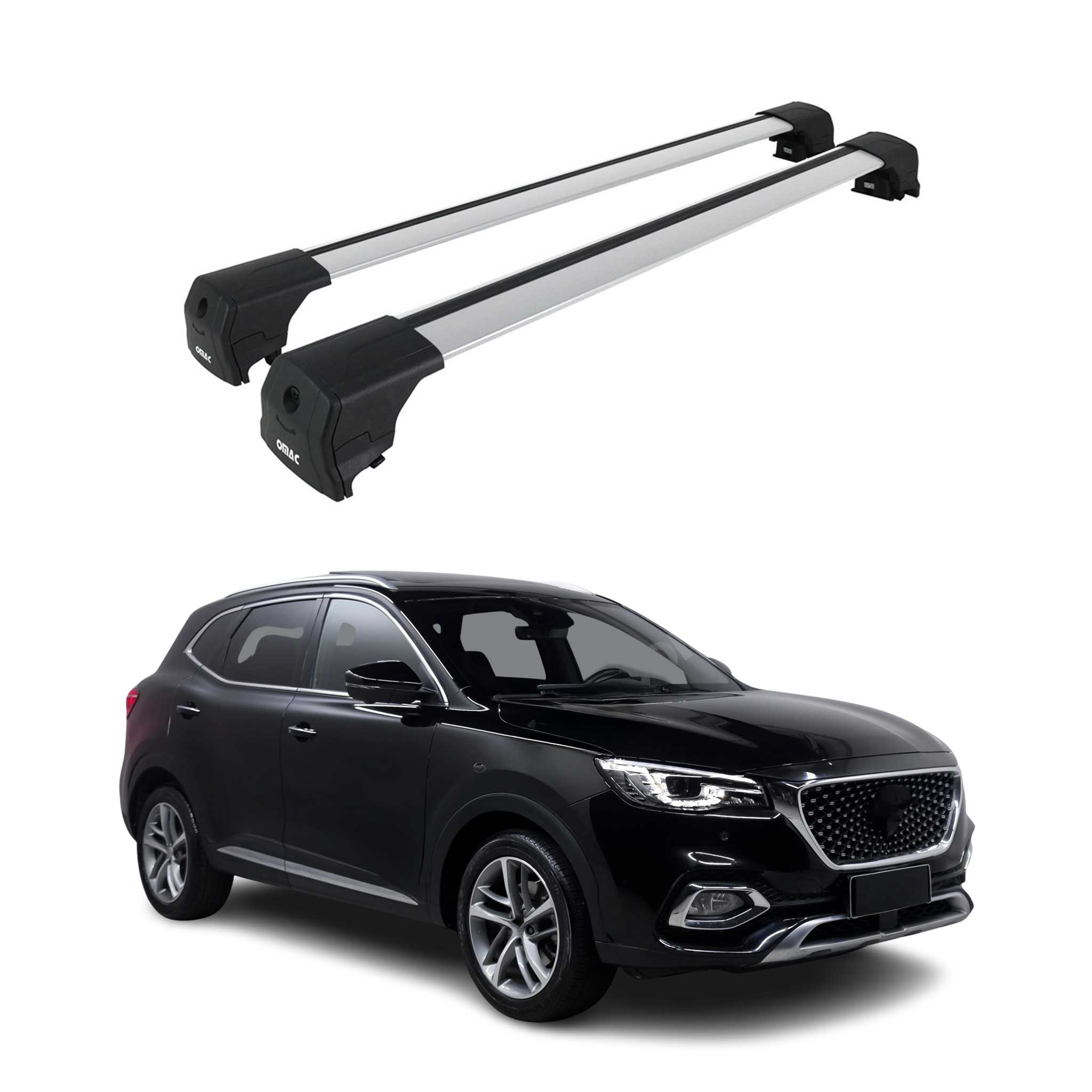 Barres De Toit Transversales pour MG HS I 2018-2024 Aluminium Gris 2Pcs