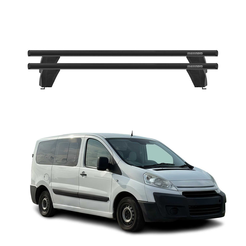 Menabo Barres de toit Transversales pour Citroen Jumpy II 2007-2016 Alu Noir ABE