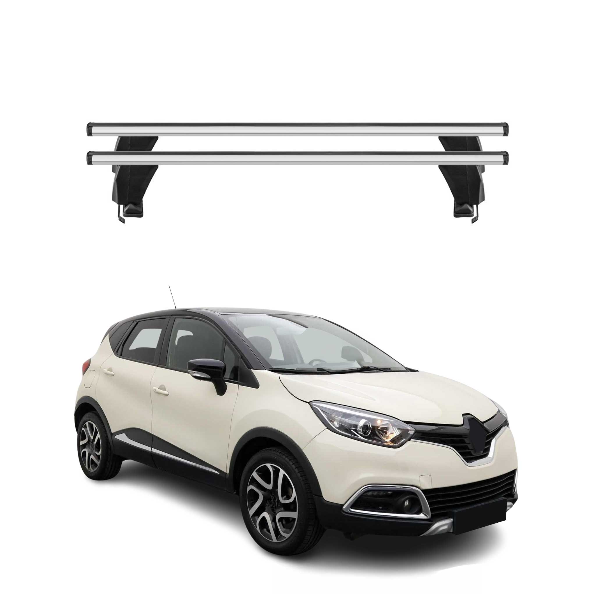 Menabo Barres de toit Transversales pour Renault Captur 2013-2017 Alu Gris ABE