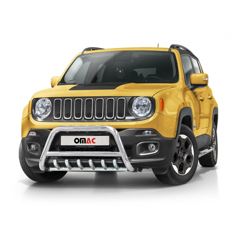 Pare-Buffle Avant Pour Jeep Renegade 2014-2021 en Acier Inoxy Argent