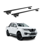 Barres de toit transversales pour Renault Alaskan 2017-2021 Aluminium Noir ABE
