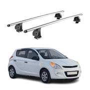 Barres de toit transversales Alu pour Hyundai i20 I 2009-2014 5Portes Gris 2Pcs