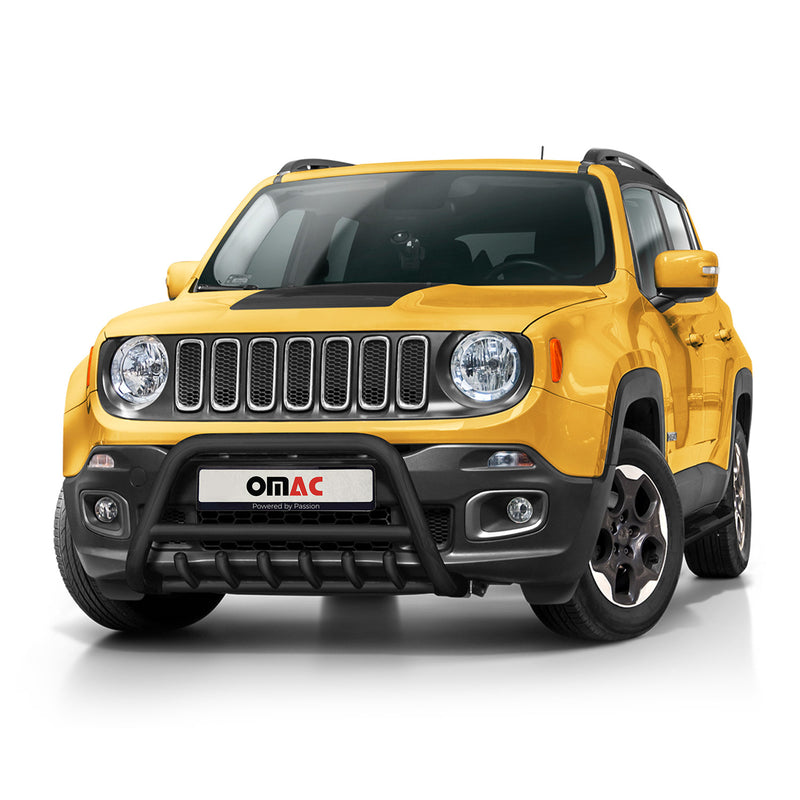 Pare-Buffle Avant Pour Jeep Renegade 2014-2018 Acier Inoxy Noir