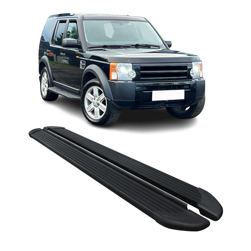Marchepieds Latéraux pour Land Rover Discovery III 2004-2009 Noir Aluminium 2x