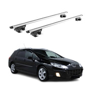Barres de toit transversales ABE pour Peugeot 407 SW 2004-2012 5 P Alu Gris 2x