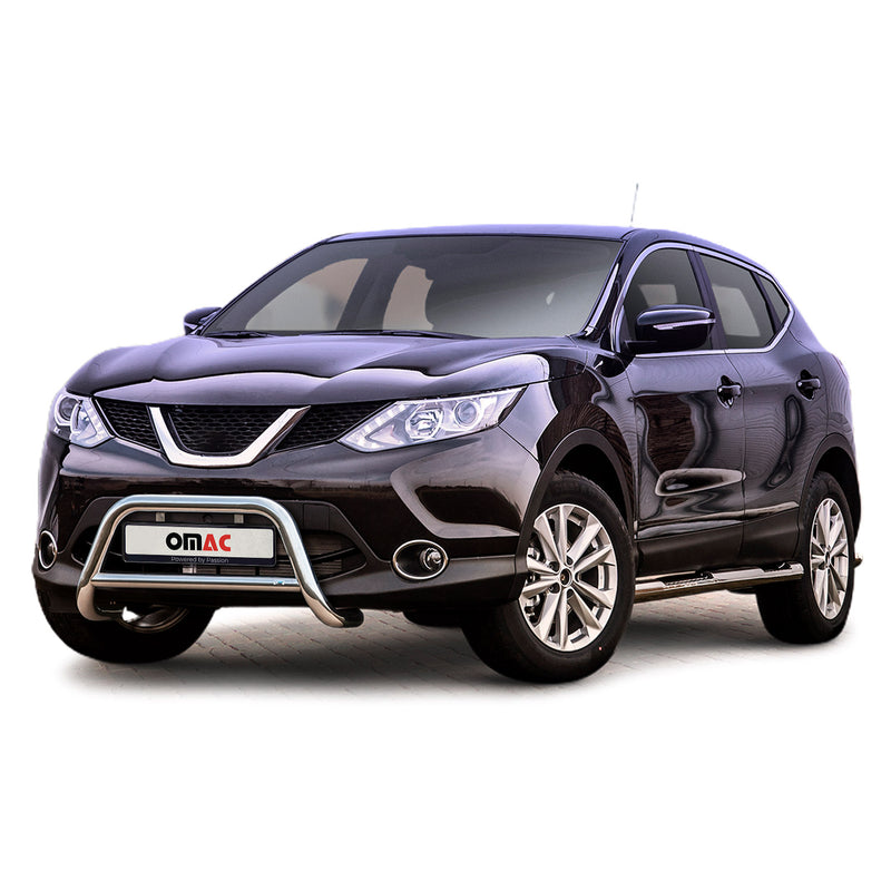 Pare-Buffle Avant Pour Nissan Qashqai II 2013-2017 en Acier Argent