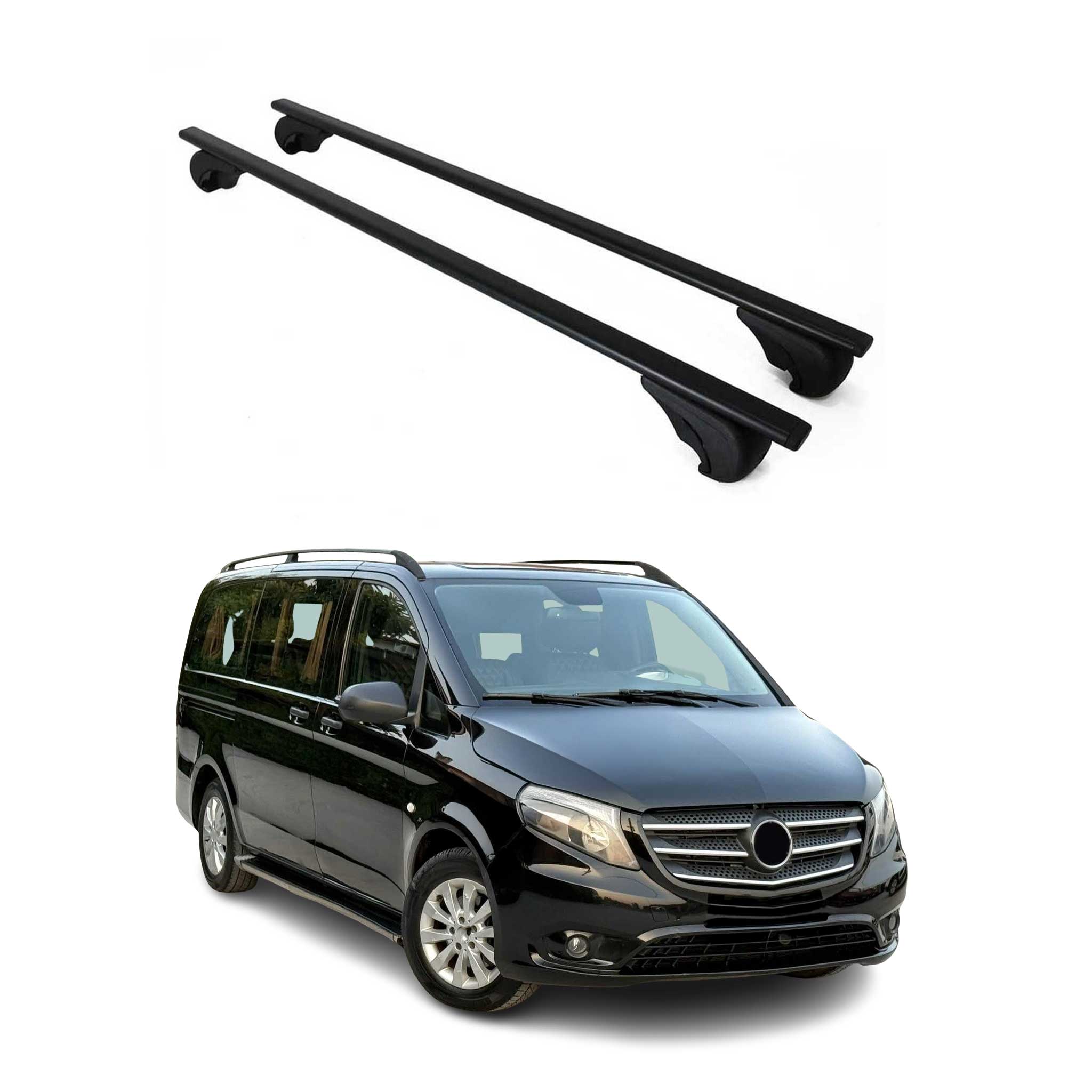 Barres de toit Transversales pour Mercedes Vito W447 2014-2026 Fer Noir