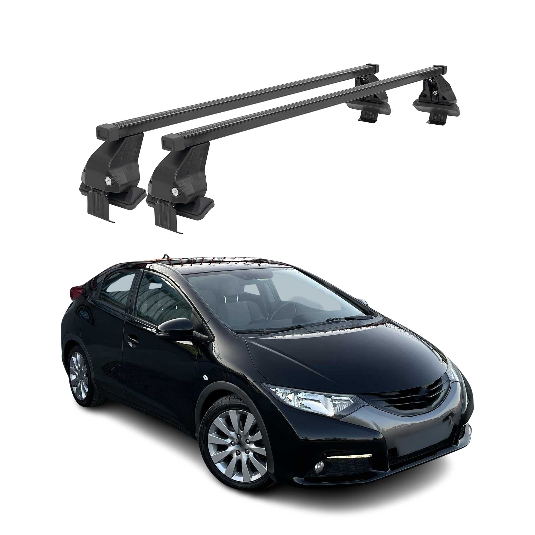 Barres Transversales Menabo pour Honda Civic IX HB 2011-2015 Noir