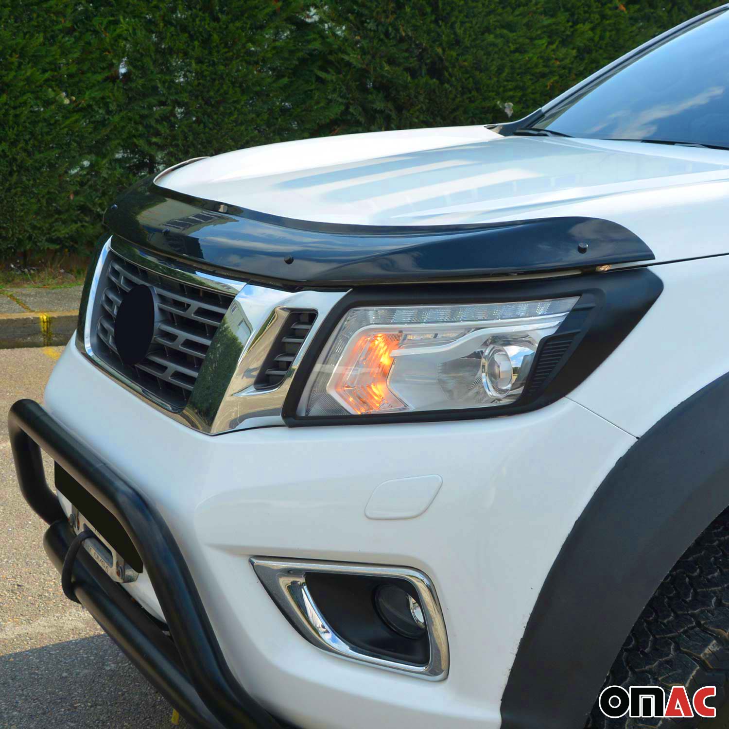 Deflecteurs d'air capot de voiture pour Nissan Navara D23 2015-20 Acrylique Noir