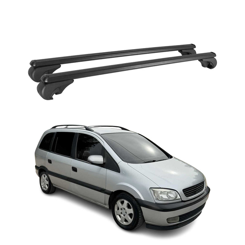 Barres de toit Transversales pour Opel Zafira A 1999-2005 Aluminium Noir