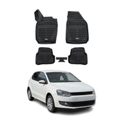 Tapis de sol pour Volkswagen Polo 5 2010-2017 Noir 3D en Caoutchouc TPE 4Pcs