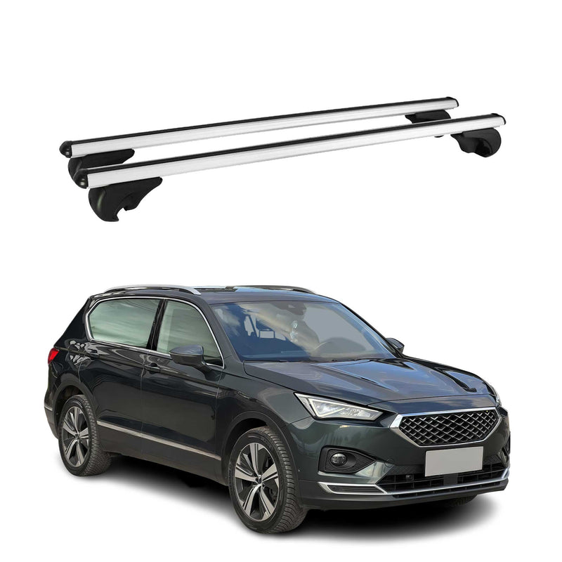 Barres de toit Transversales pour Seat Tarraco 2018-2024 Aluminium Argent