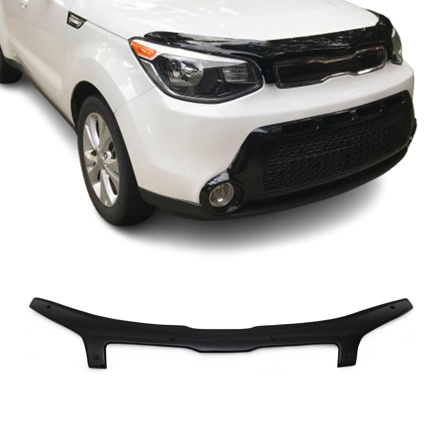 Deflecteurs d'air capot de voiture pour Kia Soul 2014-2019 Acrylique Noir