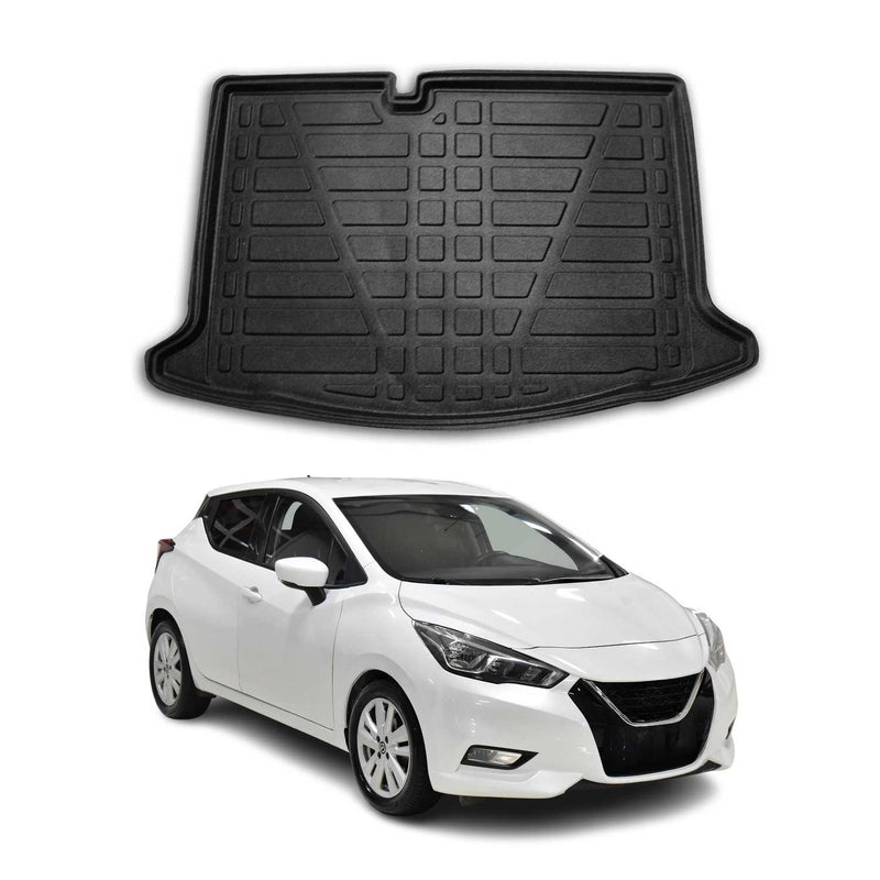 Tapis de Coffre pour Nissan Micra 2017-2022 HB en TPE Noir