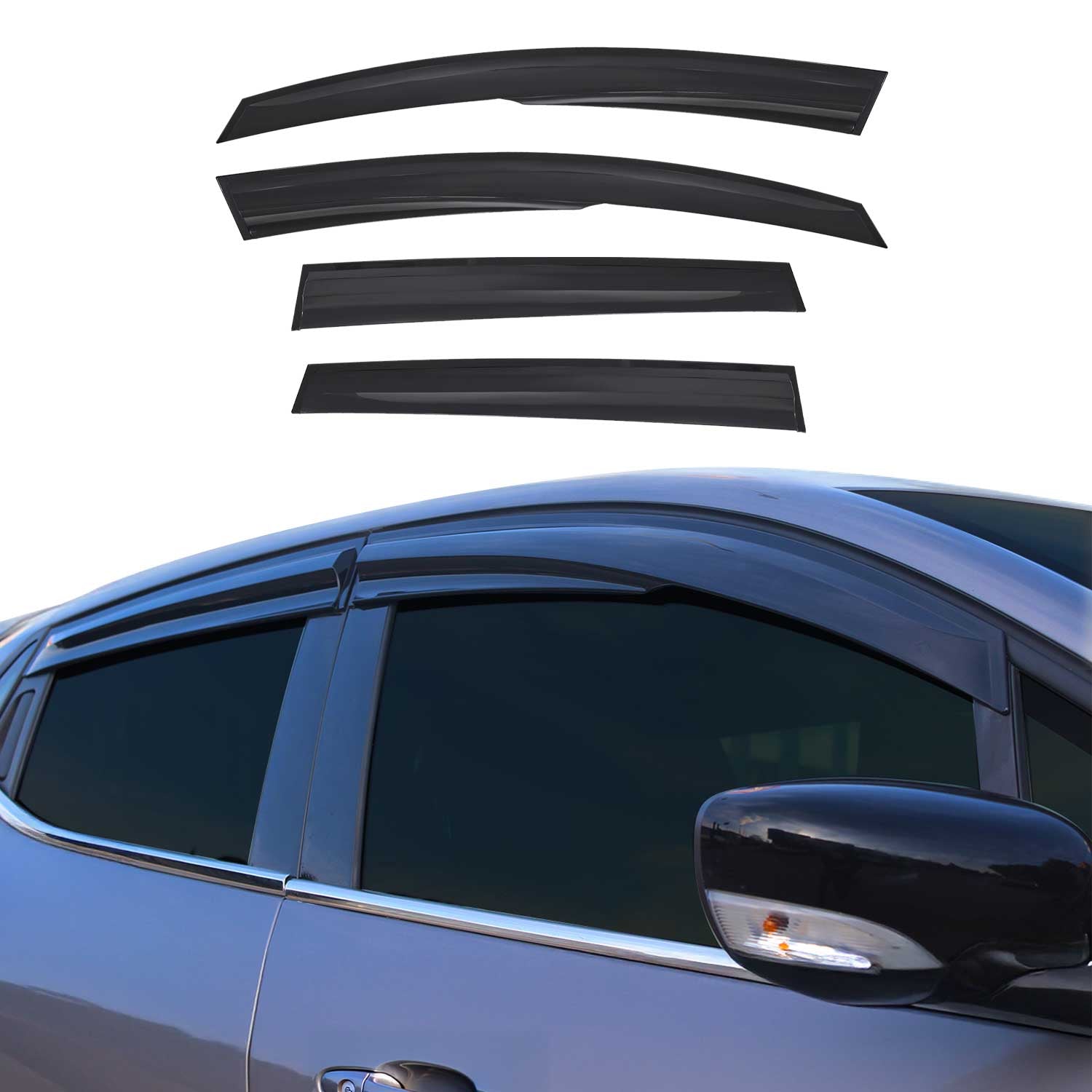 Déflecteurs De Vent Pluie D'air pour Renault Clio HB 2012-2019 Acrylique 4 Pcs